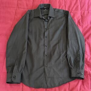 Ben Sherman Medium (M) Men's Black Button Up Dress Shirt Long Sleeve Slim Fit